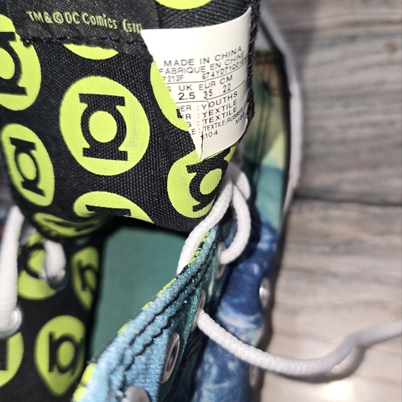 Converse Green Lantern DC Comics Chuck Taylor Sneakers Kids 3 - Picture 10 of 12